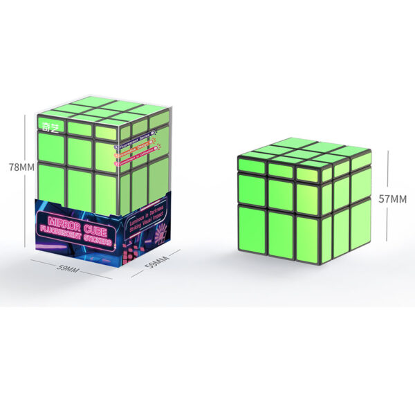 QY Fluorescent Sticker Mirror Cube